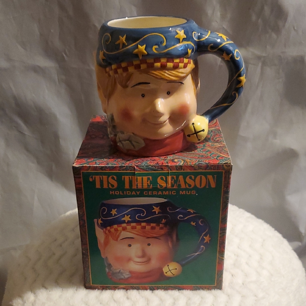 Festive Holiday Ceramic Mug with Stars
